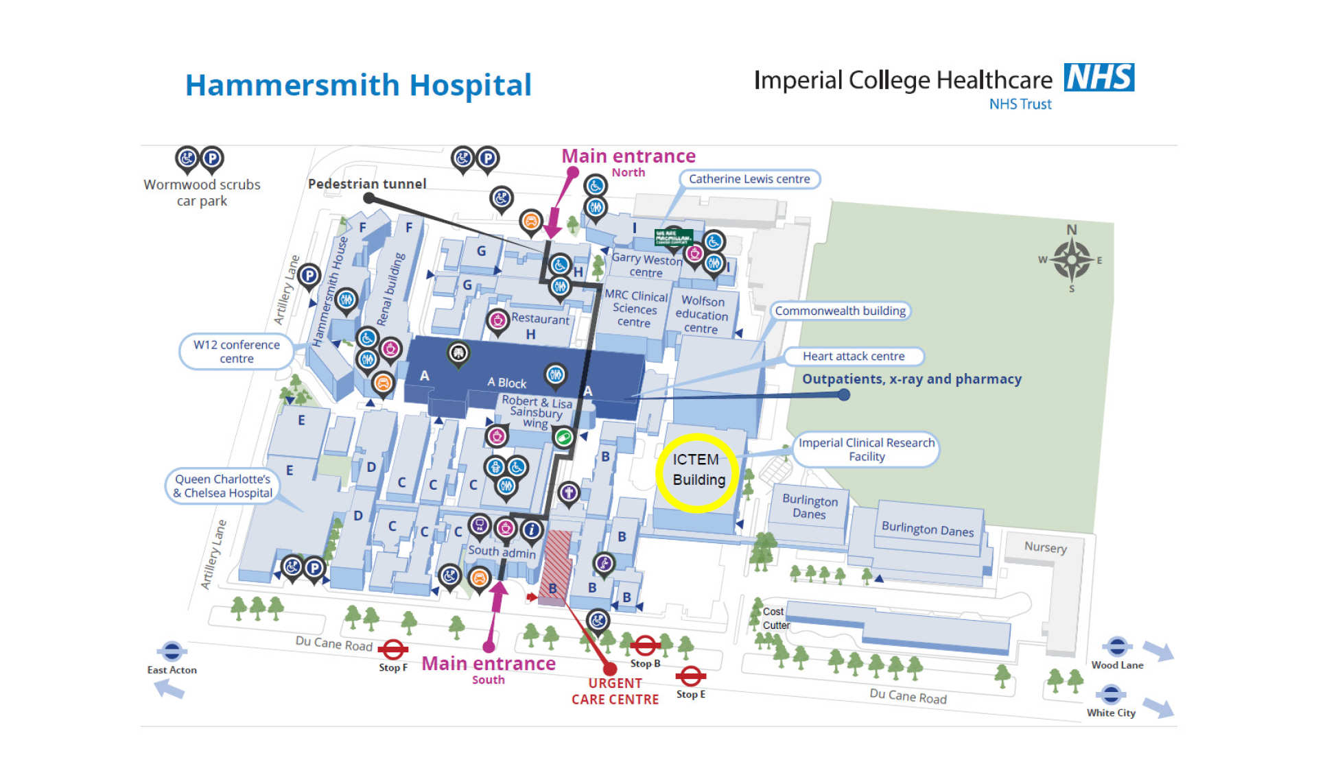 Hammersmith hospital map