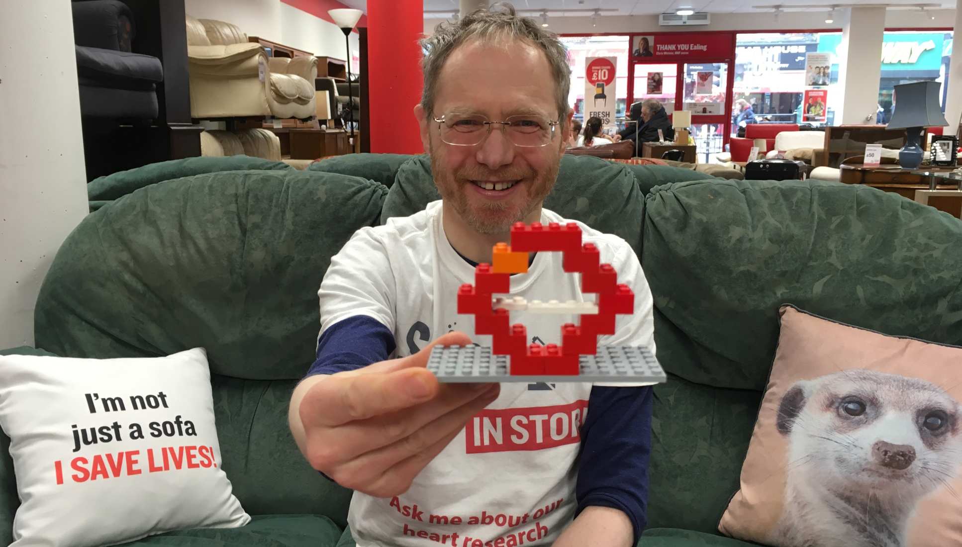 Researcher with lego blood vessel