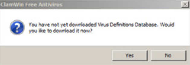 Screenshot of a popup box asking if you would like to download the antivirus software