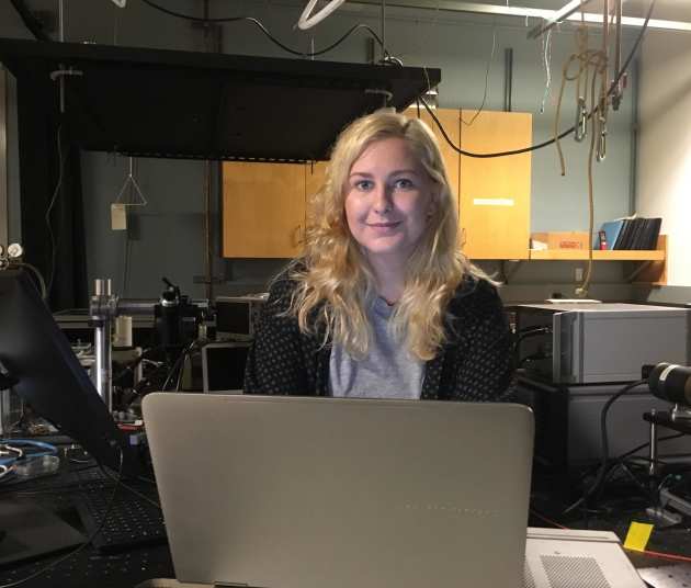 Fiona Bell in the Phyiscs lab at UBC