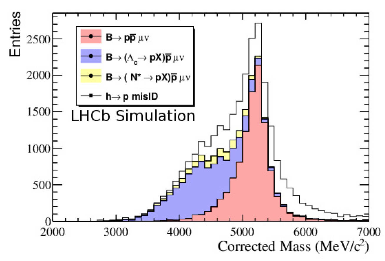 An LHCb simulation of the reconstruction of the muon mode