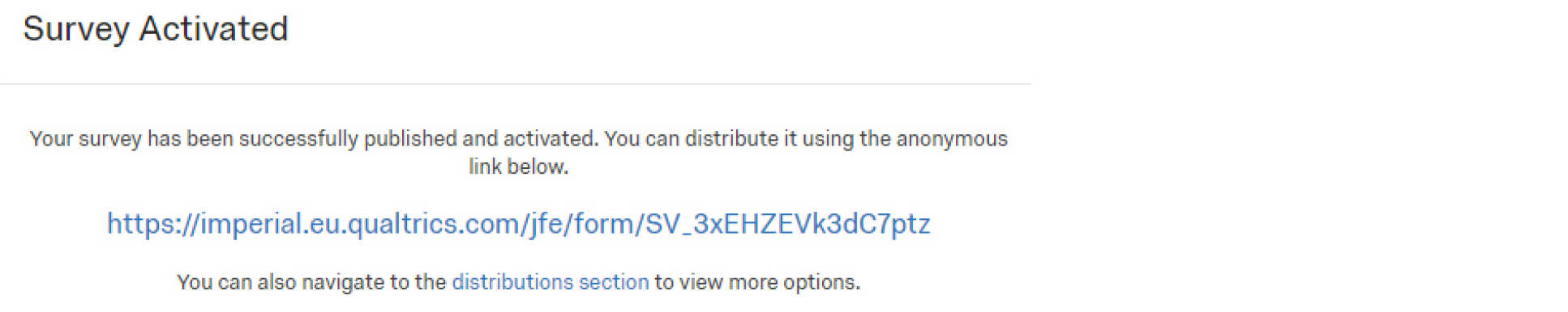 Survey activated message in Qualtrics