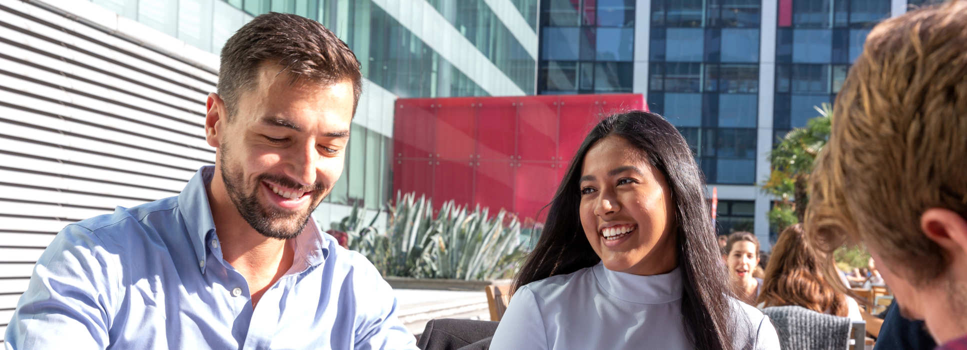 Students smiling