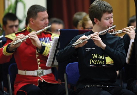 A member of Imperial's College Symphony Orchestra and a member of the Coldstream Guards