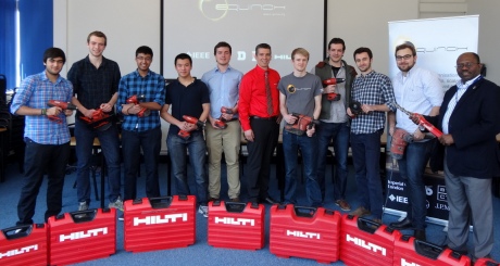 Students working on e.quinox received specialist tools from Hilti, which will be used this summer