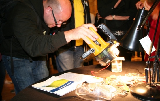 Participants have a go at making energy from light