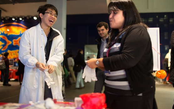 A visitor tried his hand at some techniques used in sequencing and bioinformatics