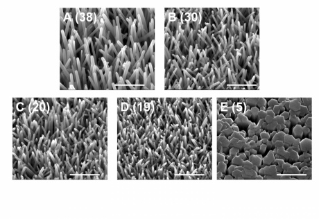 Zinc oxide nanorods were manufactured into the solar cells, increasing their efficiency when sound waves were played
