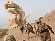 IED strike on a Coalition patrol, Southern Afghanistan 2011.