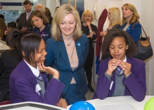 Elizabeth Truss meets school pupils