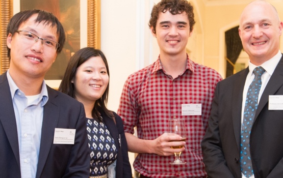 Professor David Gann with alumni attendees at the Singapore reception