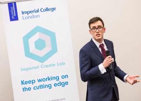 Competitor pitches at the Imperial Showcase