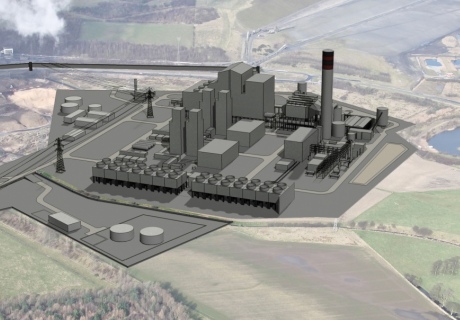 White Rose CCS model power plant in a landscape (Credit: White Rose CCS Project)