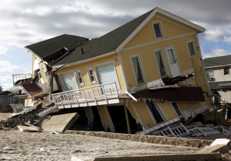 House collapsed after Hurricane Katrina