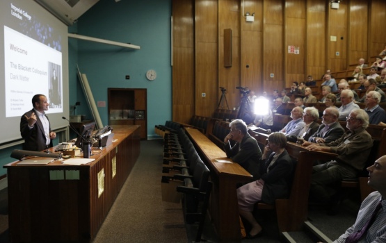 Professor Jordan Nash, Head of the Department of Physics, welcomes guests to the inaugural Blackett Colloquium