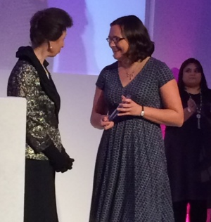 Professor Charlotte Williams receiving her award