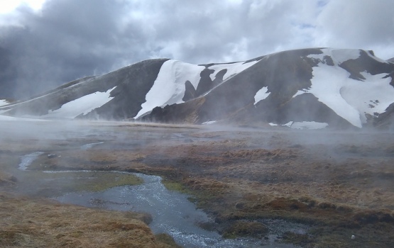 Geothermal streams in the Hengill Valley, Iceland