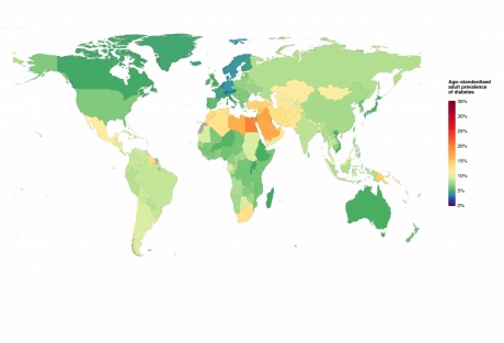 Global diabetes prevalence among women in 2014