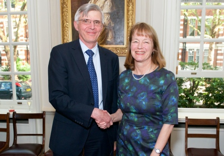 Dr John Shemilt with Professor Alice Gast 
