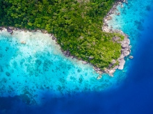 Coral reef seen from the air