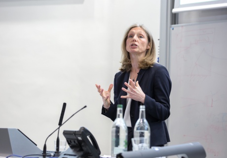 Woman giving a talk