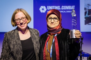 Rachel Arrundale from DFID, left, with Dr Dhekra Annuzaili, right