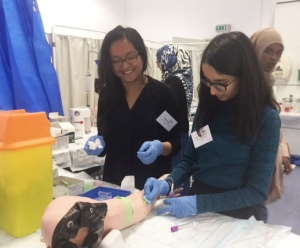 Students at the Clinical Skills Lab at Charing Cross Hospital