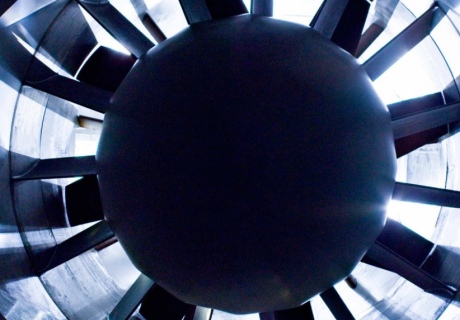 A big propeller within an Imperial wind tunnel