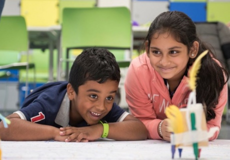 Happy children in the Invention Rooms