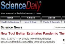 Science Daily reports on pandemic threat assessment tool