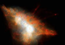 Giant hydrogen space blob reveals galaxy formation secrets
