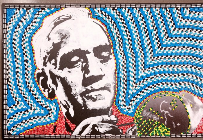 Portrait of Alexander Fleming made from tablet capsules commissioned to mark opening of Longtitude Prize