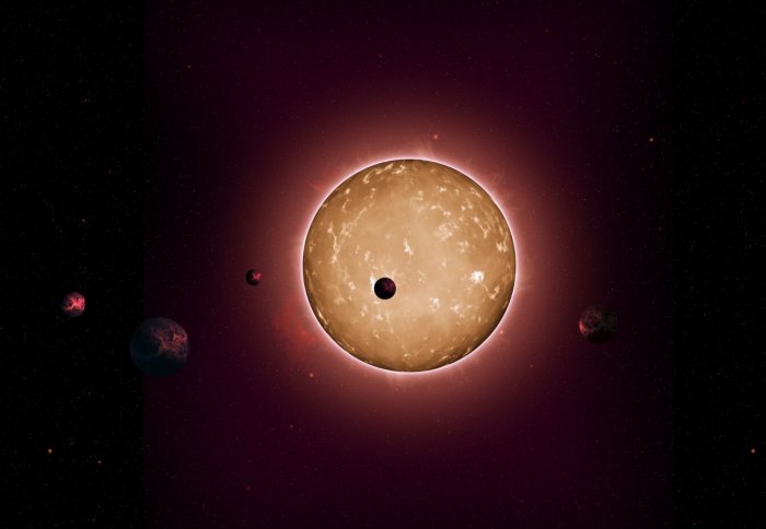 Dim star surrounded by five small planets