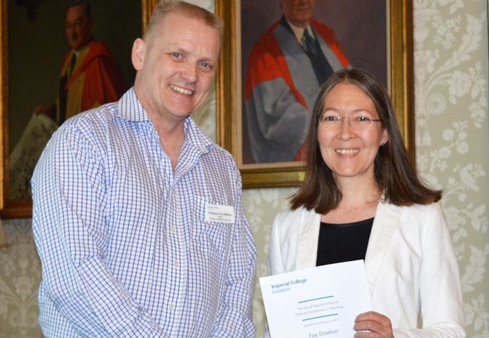 Fay Dowker receiving her award