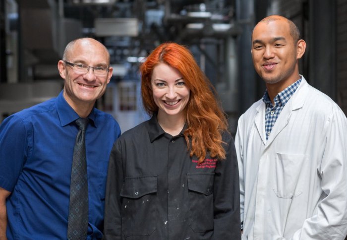 Professor Chris Cheeseman, Elena Dieckmann and Ryan Robinson