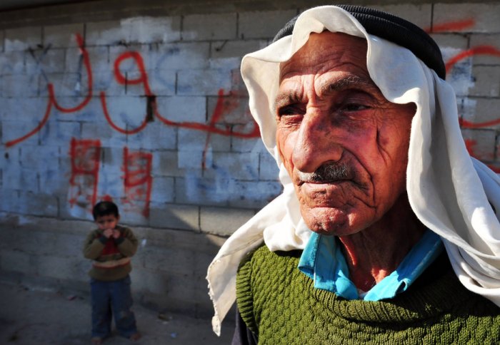 A Bedouin man and young boy in Negev, Israel