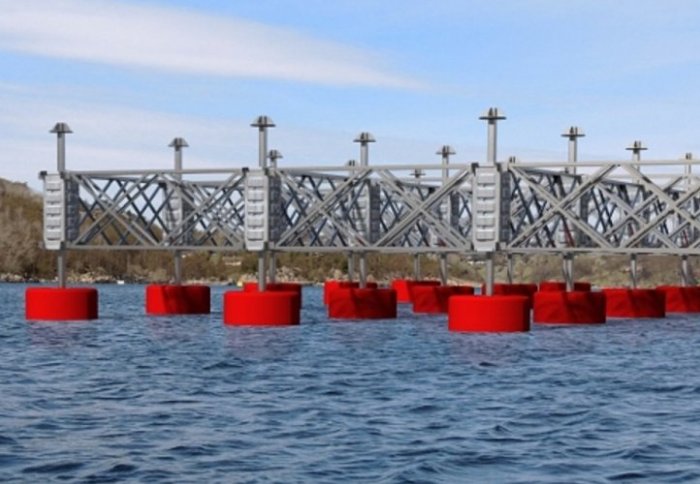 Connected set of buoys on a sea surface