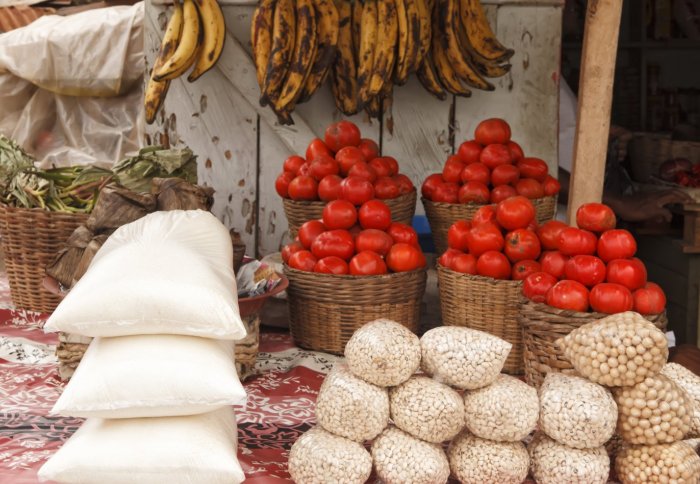 A typical market stall in Ghana, which is the country where the team's trial will take place