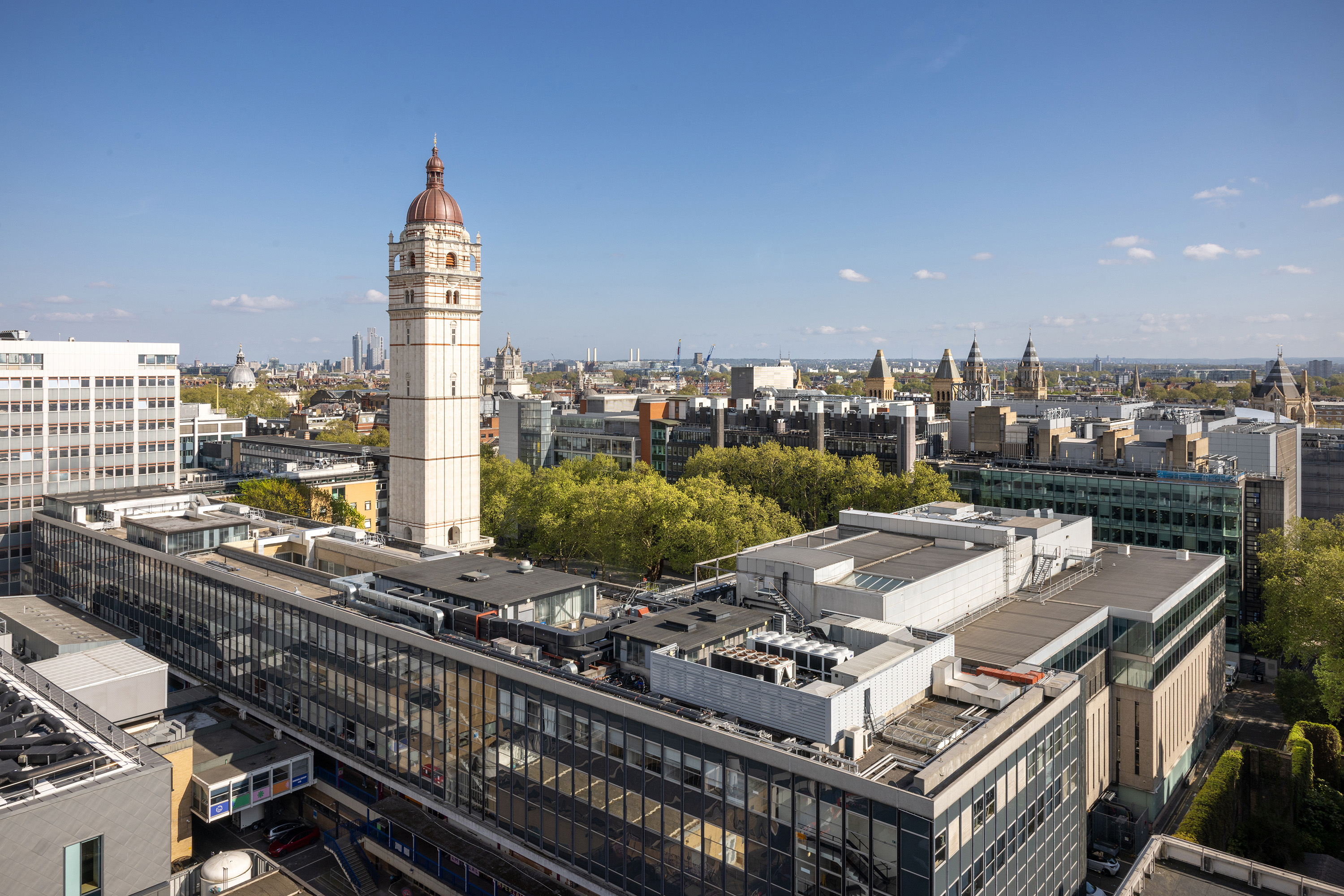 Aerial shot of the Queen's Tower