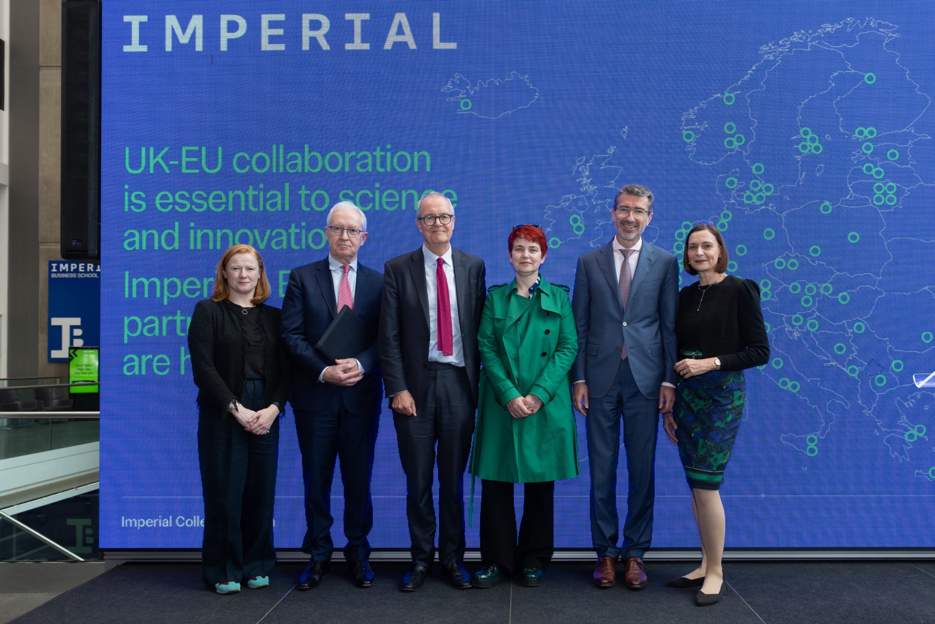 Representatives from Imperial College London, the European Commission and the UK Government at Imperial's South Kensington Campus.