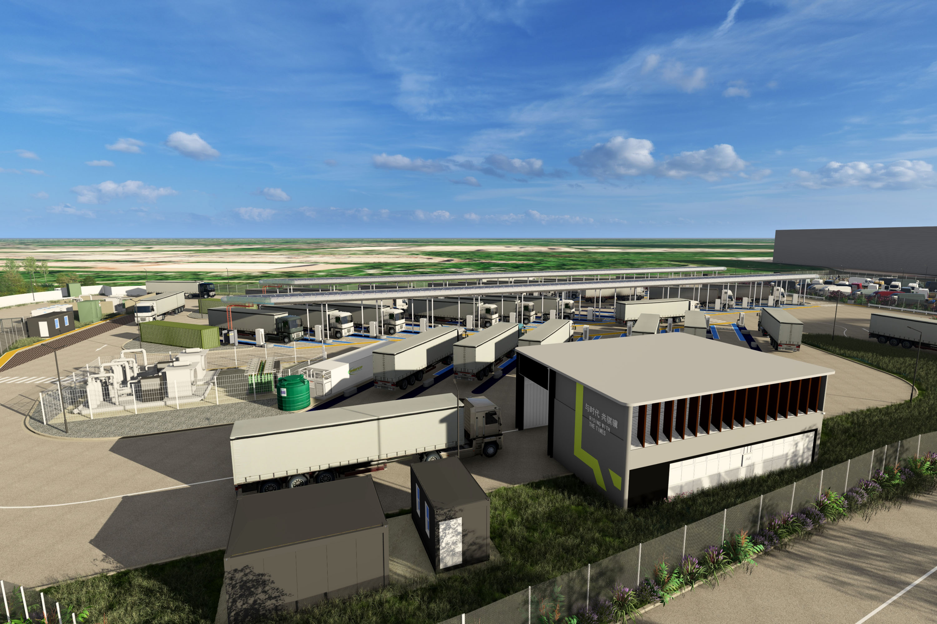 artist's impression of a battery switching service station