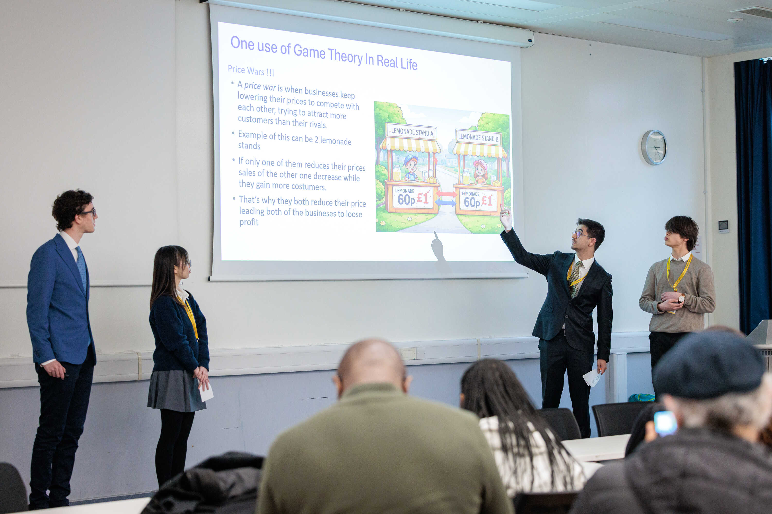 Students presenting a powerpoint