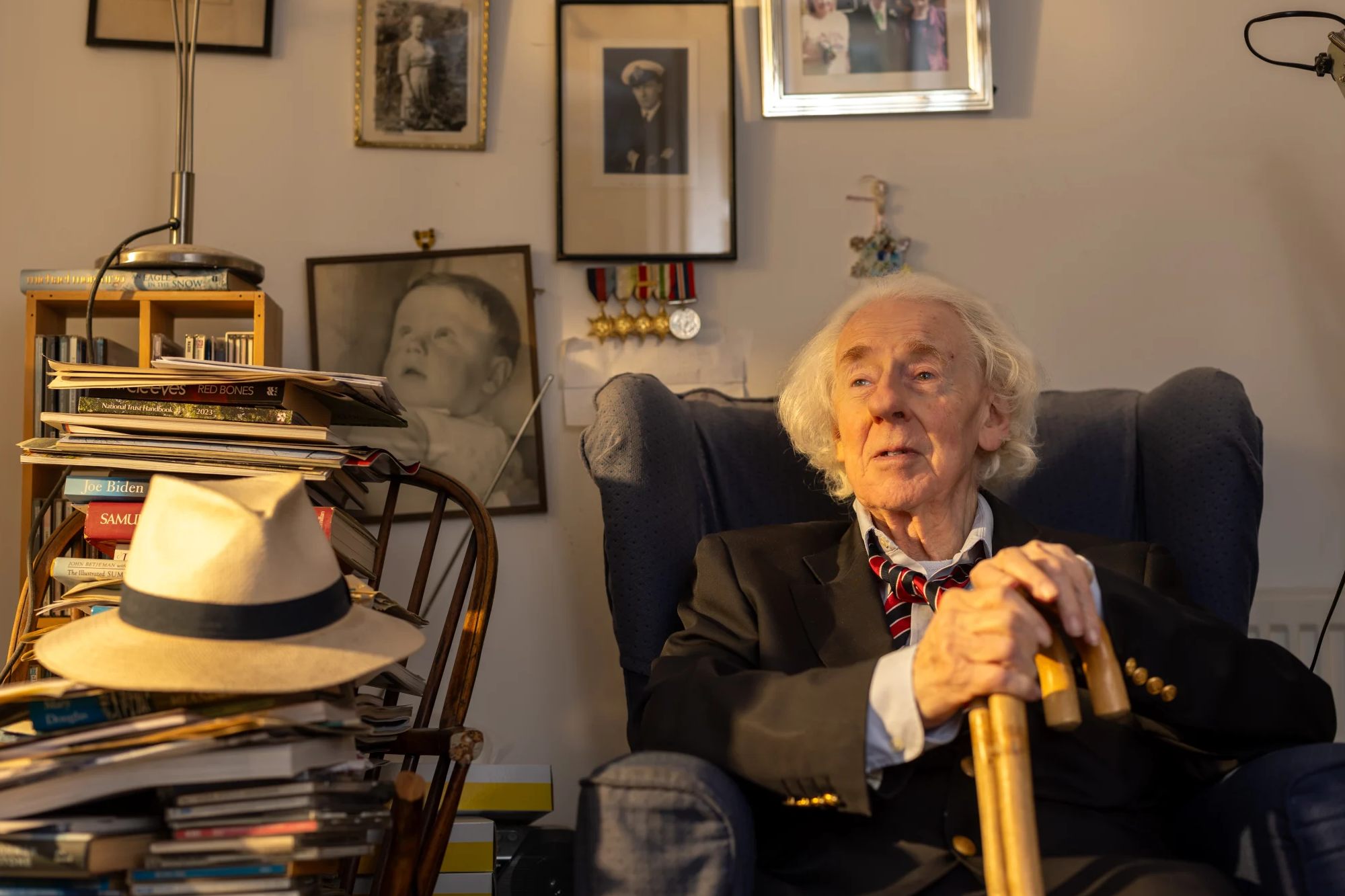 Professor Goodlad seated at home