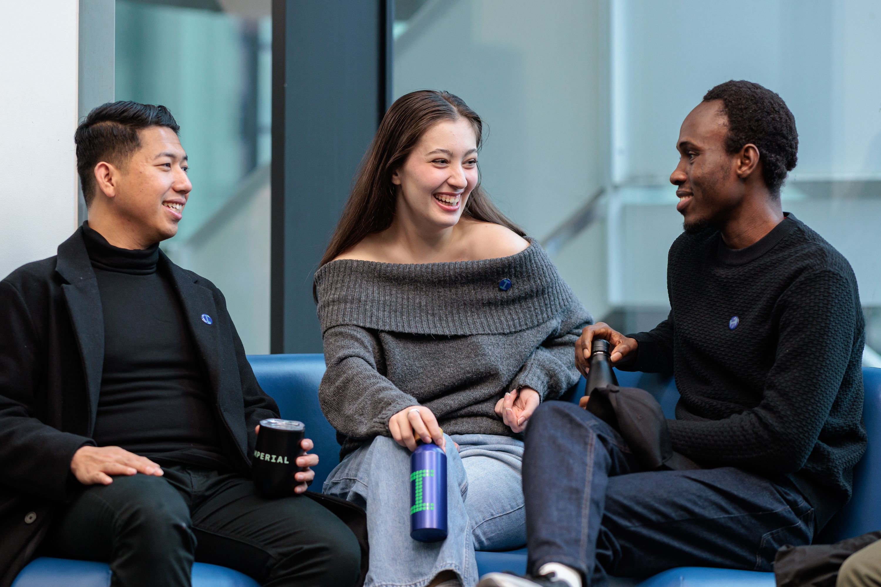 Sustainable Imperial Student Ambassadors catching up in a breakout space