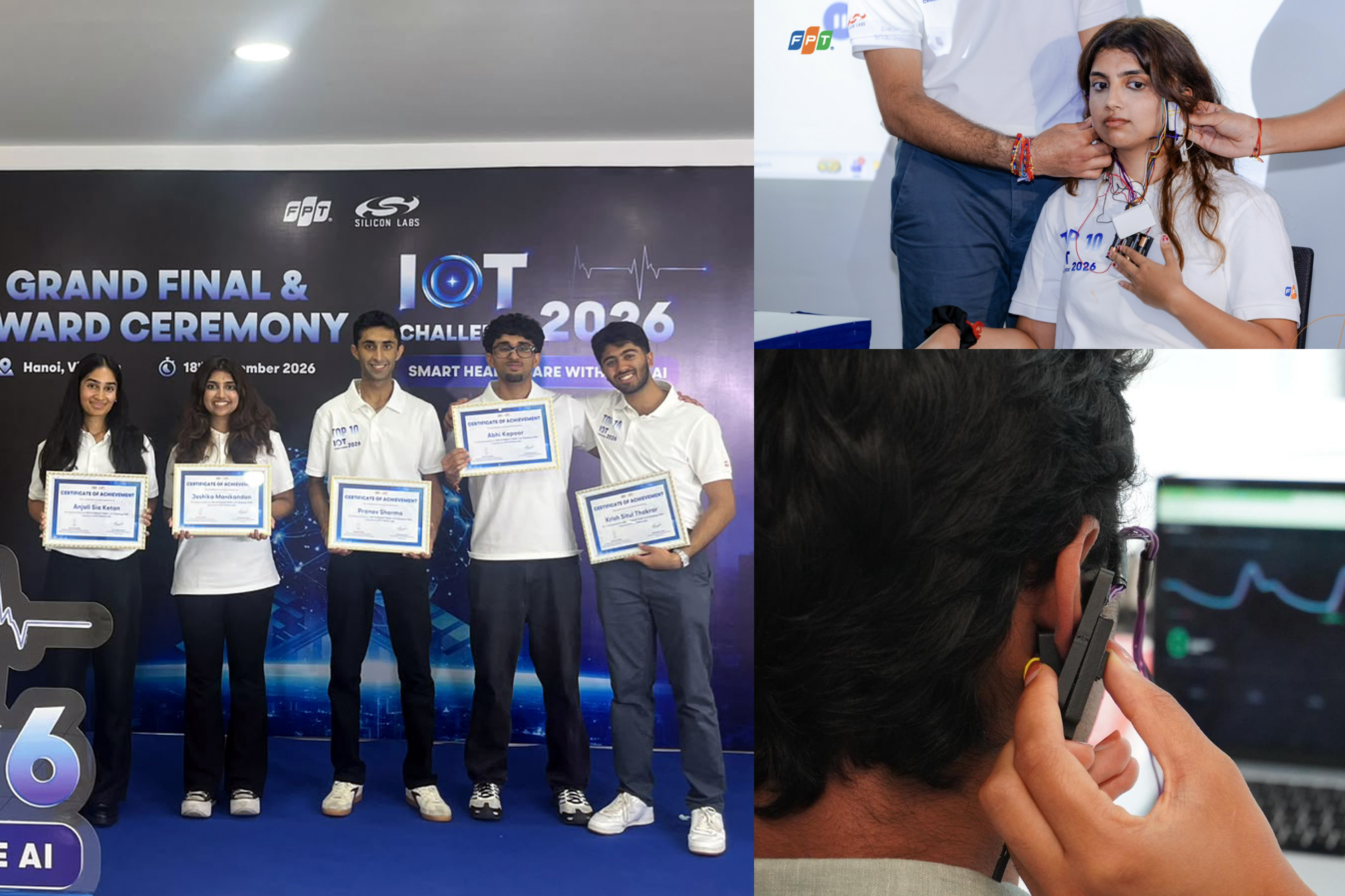 Student team in Hanoi, and (inset) the device in action