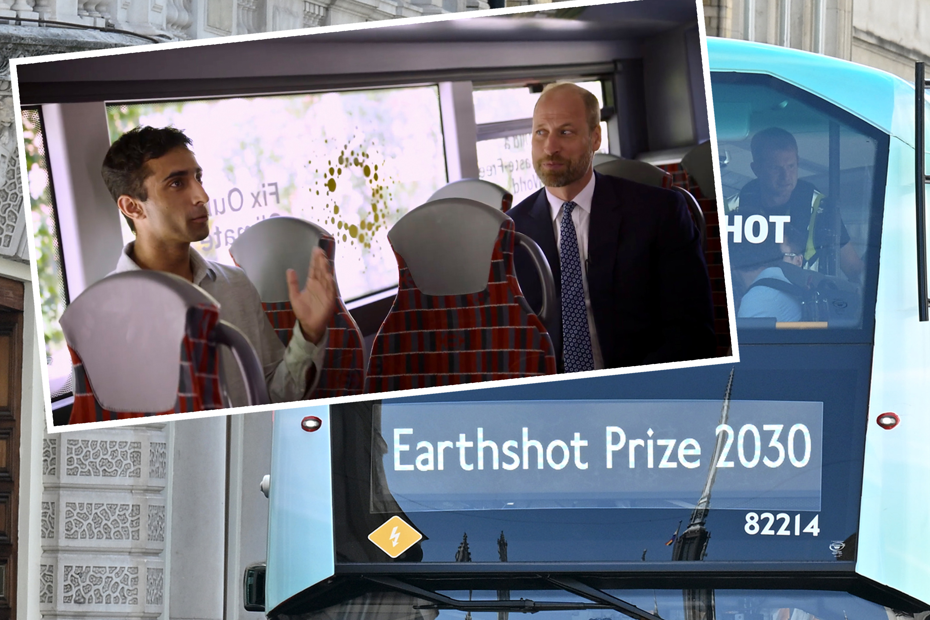 EEE student Panav Sharma chats to Prince William on board the TfL Route 2030 bus
