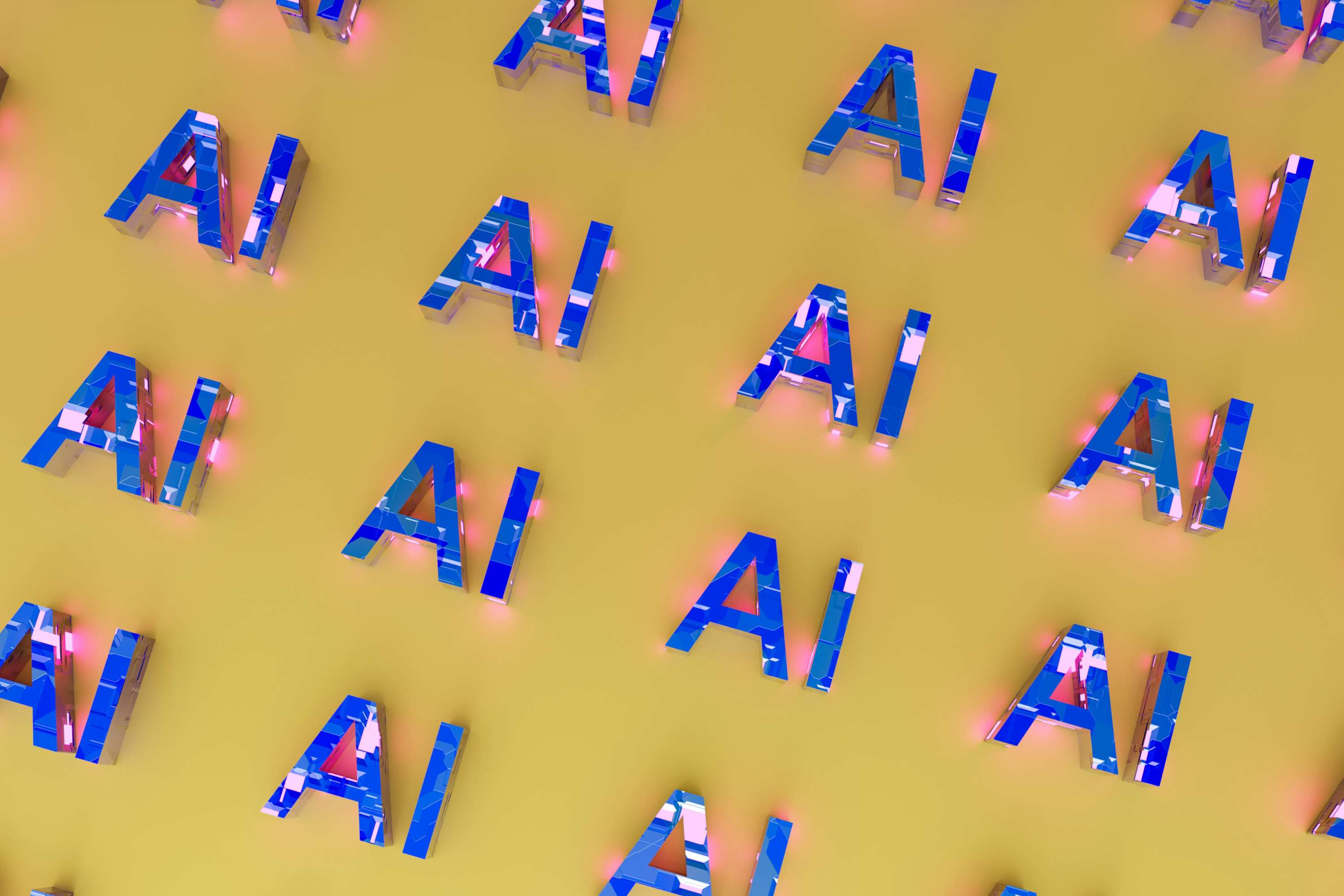 pattern of AI repeated on yellow background