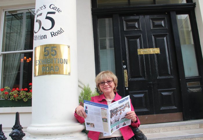 Gosia Gayer outside the Polish Club