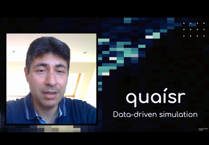 Professor Omar Matar, Vice Dean of the Faculty of Engineering and CEO of startup Quaisr delivers an online pitch