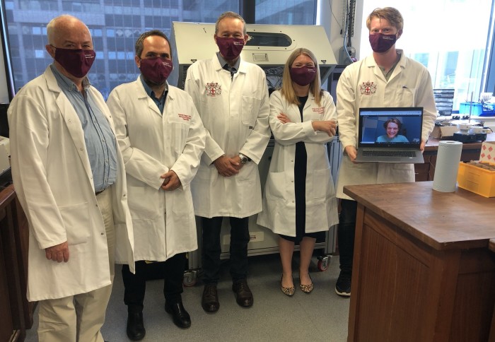 Peter Rawlinson (center) during his visit at Imperial